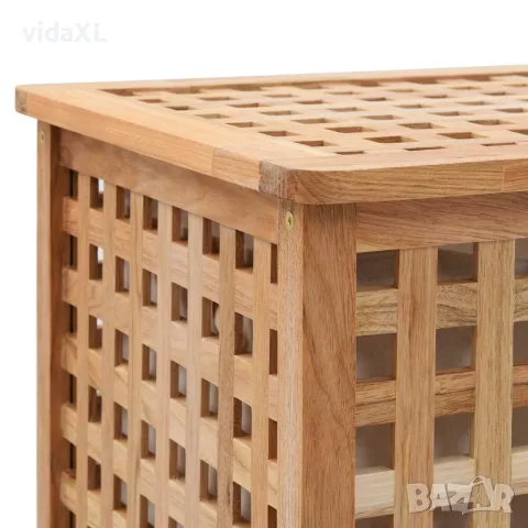 vidaXL Кош за пране 39x39x65 см масивно орехово дърво, снимка 4 - Сушилници - 56146465