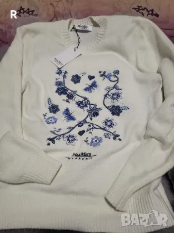 Бяла маркова блуза Мах Мара , снимка 2 - Блузи с дълъг ръкав и пуловери - 48241179