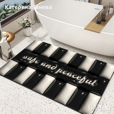 Бързо съхнеща триизмерна постелка за баня в различни разцветки 60х40см, снимка 3 - Други стоки за дома - 51528600