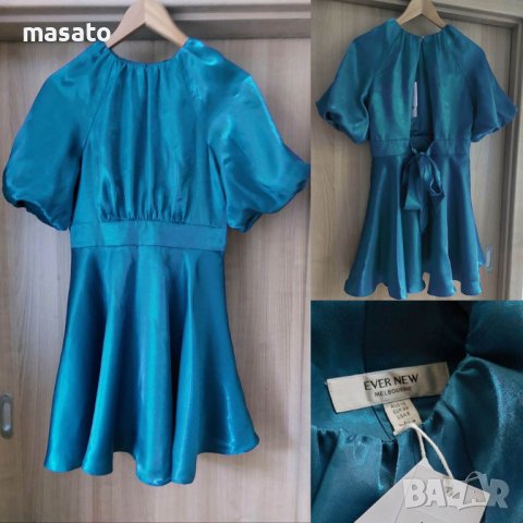 ever new - сивя лъскава рокля, снимка 2 - Рокли - 41670862