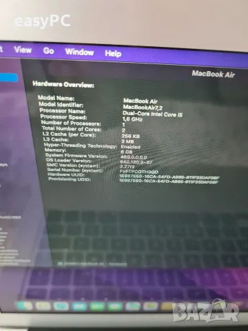 Apple Macbook Air A1466 Early 2015 Intel Core i5-5250U, 8GB, LPDDR3, SSD 128GB , снимка 12 - Лаптопи за работа - 55784773