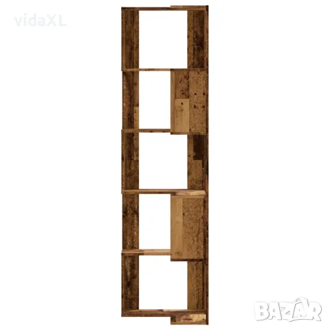 vidaXL Ъглова етажерка 5 нива старо дърво 50x50x179 см инженерно дърво, снимка 4 - Етажерки - 56148183