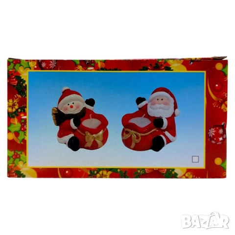 Коледен комплект порцеланови свещи – 4 броя, снимка 2 - Други - 52469092