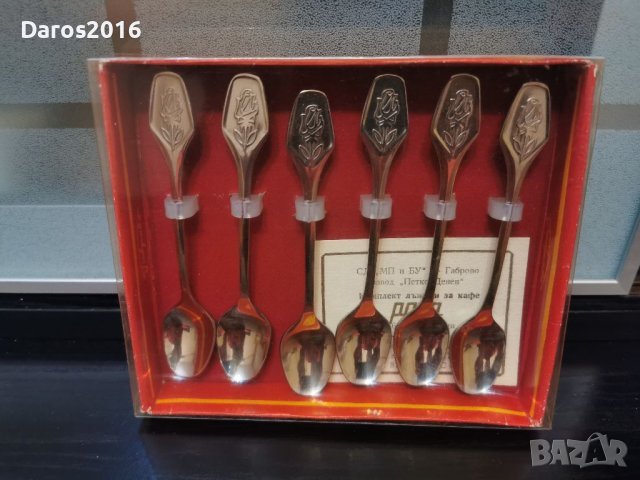 Комплект лъжички за кафе Роза , снимка 2 - Антикварни и старинни предмети - 39829886