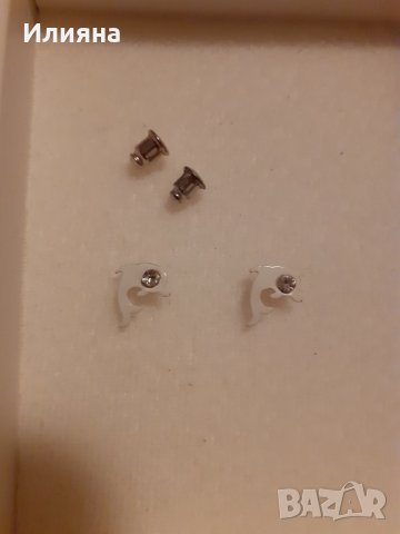 Бели делфинчета обеци, снимка 4 - Обеци - 35713381