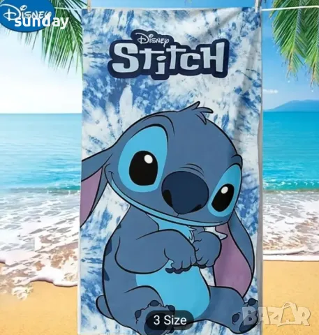 Плажна кърпа Стич, снимка 2 - Хавлиени кърпи - 49784596