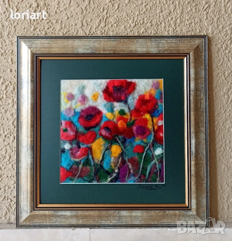 Цветна хармония/вълнена живопис/плъст, снимка 2 - Декорация за дома - 53048554