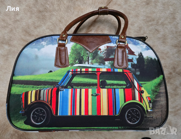 Пътна чанта с колелца и телескопична дръжка Paul Smith, снимка 2 - Чанти - 44676052