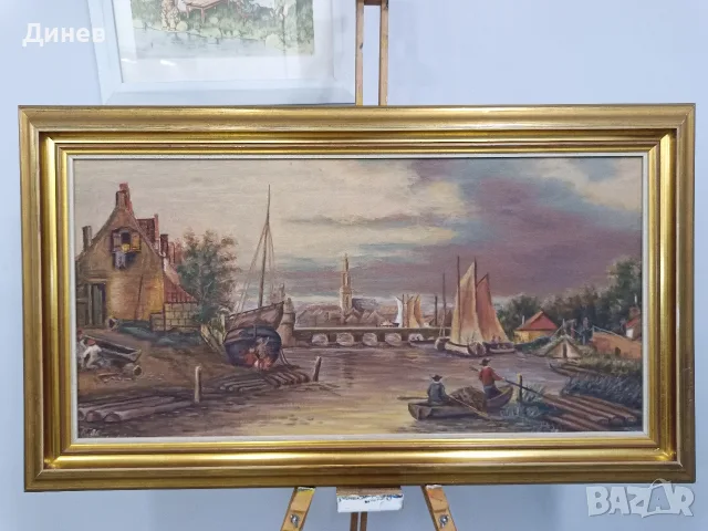 Оригинална немска картина маслени бои Baumeister (1986 г.) – 93x53 см