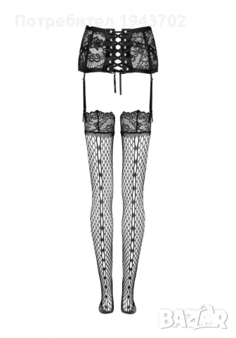 Черен жартиерен колан с чорапи Jelly LivCo Corsetti Fashion, снимка 5 - Бельо - 47788293