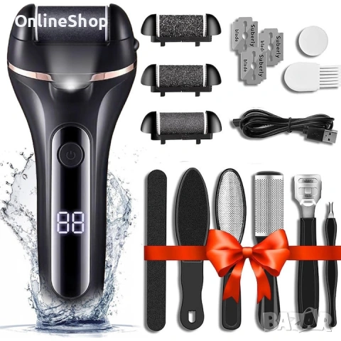 Електрическа пила за крака, с 3 ролкови глави, премахване на мазоли