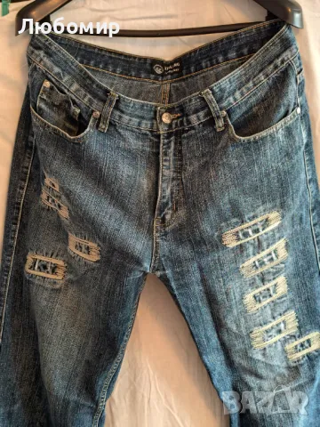 Стилни мъжки дънки King Long с винтидж ефект