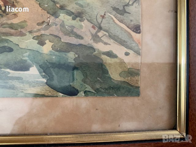 ТОДОР ХАДЖИНИКОЛОВ (1920 - 1999 г.) пейзаж/акварел, снимка 4 - Картини - 33799968
