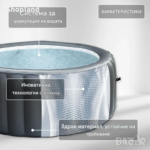 Луксозно надуваемо СПА джакузи с отоплителна помпа и покривало