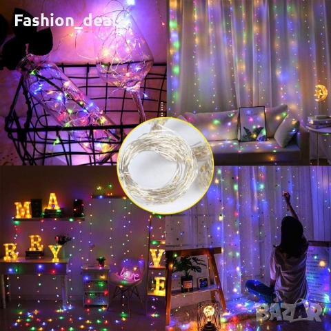 Нови 300 LED феерични светлини Завеса Декорация Медна тел 3 метра Лампички, снимка 6 - Други - 36112419