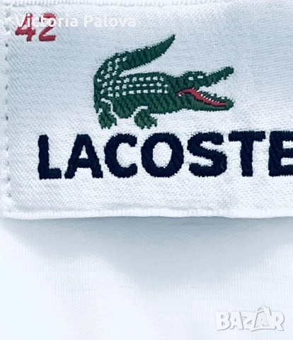LACOSTE оригинал бяла мъжка риза, снимка 4 - Ризи - 51109460
