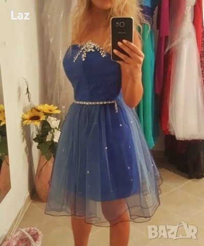 официална рокля в микс от индиго и тъмно синьо с камъни, снимка 11 - Рокли - 29297896