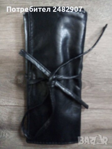 Кожен калъф за четки за грим