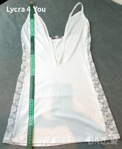 M/L размер (85C) луксозна ефирна бяла нощничка с брокатен блясък, снимка 9 - Бельо - 40582530