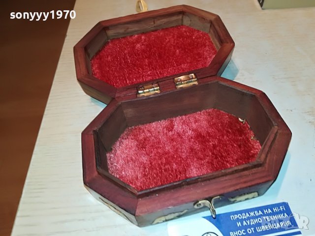 КУТИЯ ОТ ЕКЗОТИНО ДЪРВО С ЗЛАТНИ СЛОНЧЕТА 0403231849, снимка 7 - Антикварни и старинни предмети - 39885381
