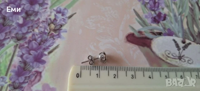 Сребърни обеци с цирконий , снимка 4 - Обеци - 50909074