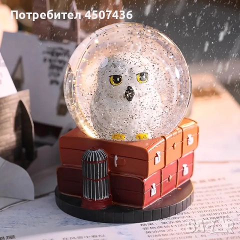 Universal Studios Хари Потър Снежен Кристален глобус сова Хедуиг , Ръчно рисуван , снимка 6 - Декорация за дома - 52739592