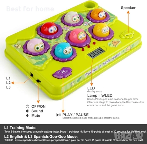 Интерактивна игра BAODLON „Удряне на къртица“, снимка 2 - Игри и пъзели - 52802831