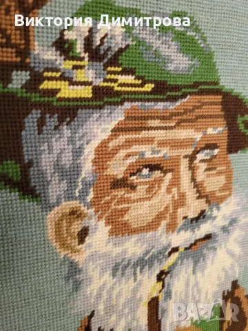 Гоблен "Старият ловец", снимка 6 - Гоблени - 47373517