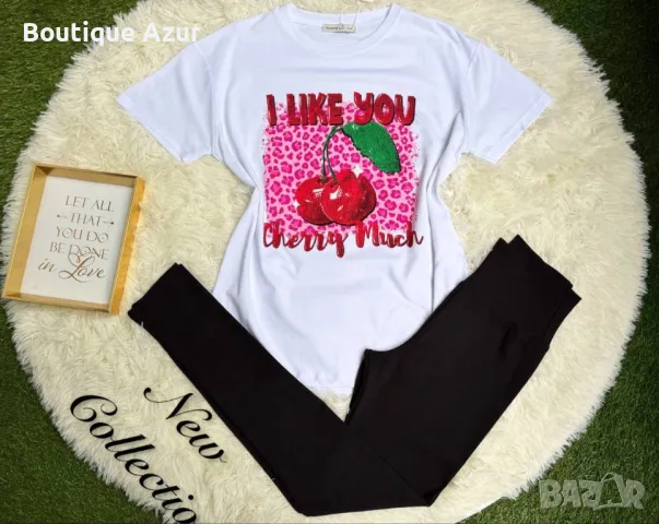 дамски комплекти тениска и клин , снимка 10 - Комплекти - 50332258