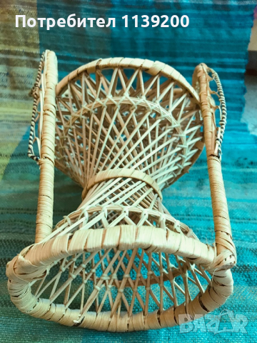 Emmanuelle колекционерски мини стол ратан за кукли декорация, снимка 4 - Колекции - 36464729