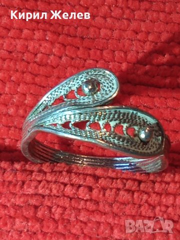 СТАРИНЕН СРЕБЪРЕН ПРЪСТЕН ФИЛИГРАННО СРЕБРО 950 ПРОБА РЪЧНА МАЙСТОРКА ФИНА ИЗРАБОТКА 17105