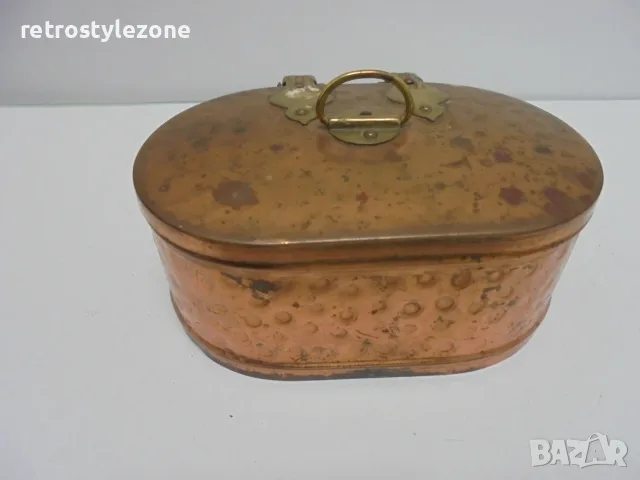 № 8752 Старинна медна кутийка с капак , снимка 5 - Други ценни предмети - 55961202
