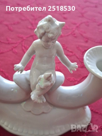 Антикварен порцеланов свещник, снимка 5 - Декорация за дома - 53168721