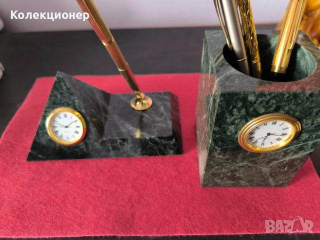 Комплкет за бюро от зелен мрамор