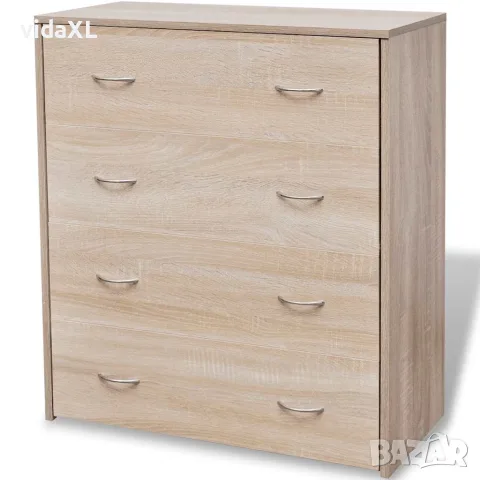 vidaXL Сайдборд с 4 чекмеджета, 60 x 30,5 x 71 см, цвят дъб, снимка 3 - Бюфети - 56146442