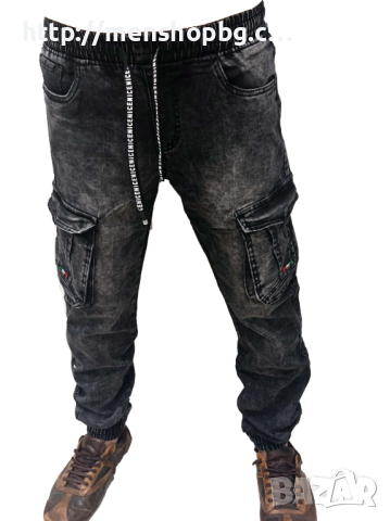 Мъжки карго дънки - графит, снимка 2 - Дънки - 44587433