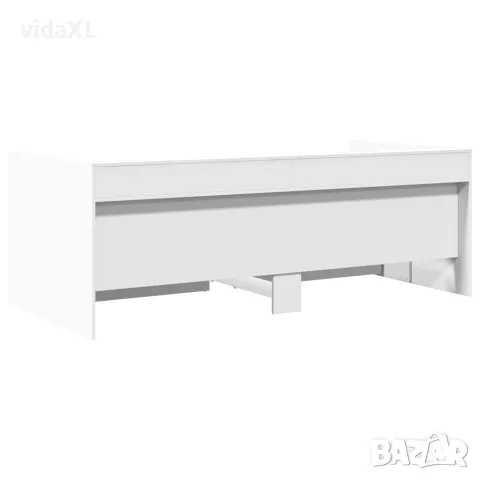 vidaXL Дневно легло с чекмеджета, без матрак, бял, 100x200 см, снимка 6 - Спални и легла - 56146809