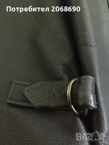 Мъжко черно яке от телешка кожа, снимка 9 - Якета - 48332696