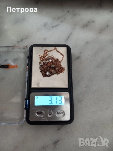 Нежно сребърно колие с розова позлата и камъни , снимка 6 - Колиета, медальони, синджири - 52041176