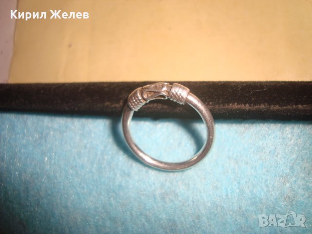 СТАР СРЕБЪРЕН ПРЪСТЕН с ОРНАМЕНТ Тип КРАЛСКА ПЛЕТКА АРТ ДЕКО БИЖУ ВИСОКА ПРОБА СРЕБРО АНГЛИЯ 25259, снимка 7 - Антикварни и старинни предмети - 34655695