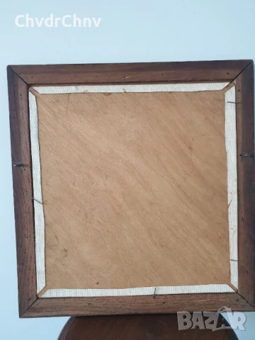 47х40см/малка стара картина масло върху платно-фазер/натюрморт ваза с цветя/дървена рамка, снимка 6 - Картини - 50823395