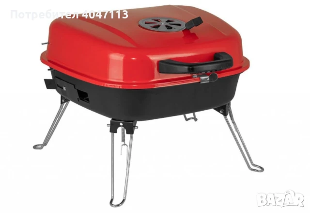 Барбекю Muhler, червено с капак, 40x40cm, снимка 2 - Барбекюта - 51366206