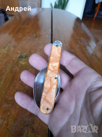 Стара сгъваема лъжица, снимка 2 - Други ценни предмети - 44758777