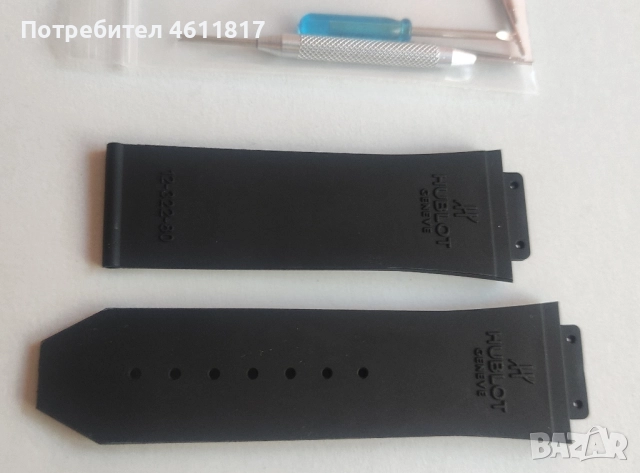 Силиконова каишка HUBLOT 28-19мм, снимка 7 - Каишки за часовници - 52179599