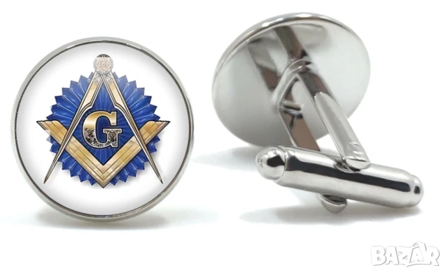 Копчета за Ръкавели Масонски Тамплиер Рицар Freemasons Illuminati Templar Masonic Cufflinks TieClips, снимка 3 - Подаръци за мъже - 53871005