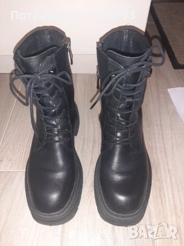 Продавам черни боти естествена кожа Marco Tozzi, снимка 3 - Дамски боти - 53148319