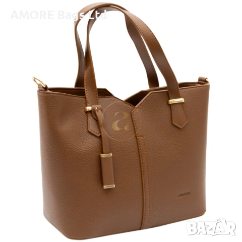 Класическа дамска чанта AMORE Aurora - Tan, снимка 2 - Чанти - 53584354