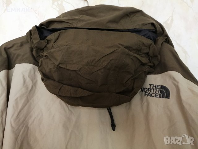 The North Face HyVent оригинално мъжко водоустойчиво яке в бежов и зелен цвят р-р L - със забележки, снимка 14 - Якета - 41897634