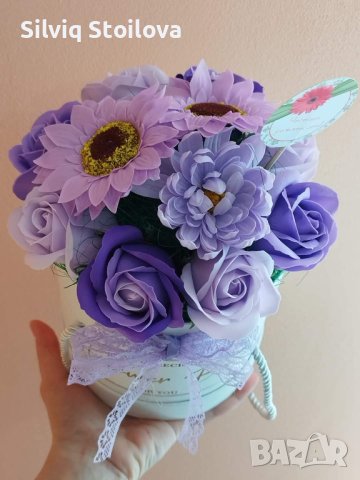 Лилав разкош със сапунени цветя, снимка 7 - Подаръци за жени - 40305250
