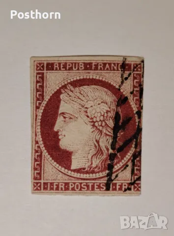1849 Франция 1 Франк Церера Изключително рядка и красива с много висока каталожна стойност , снимка 1